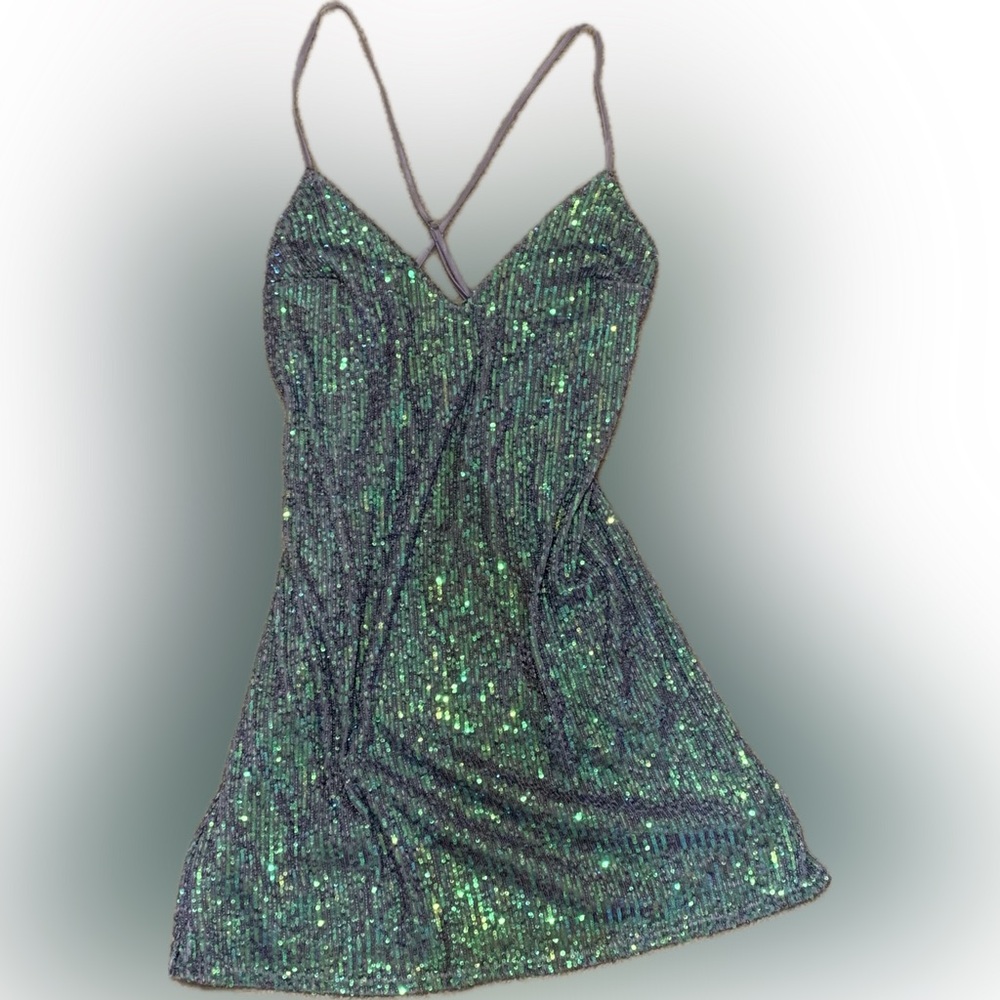 Victoria's Secret Blue Sequin Mini Slip Dress 🧚